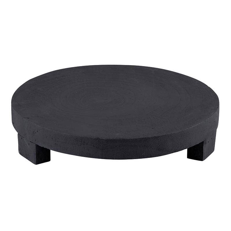 Paulownia Wood Pedestal Tray | Black