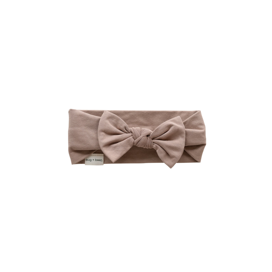 Organic Cotton Baby Bow Headband | Mocha