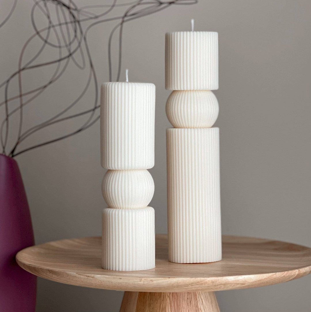 Roman Ribbed Tall Pillar Candles