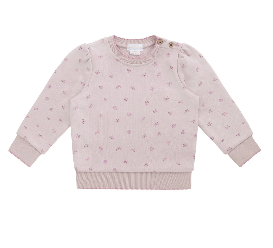 Monroe Sweatshirt | Pink & Butterflies