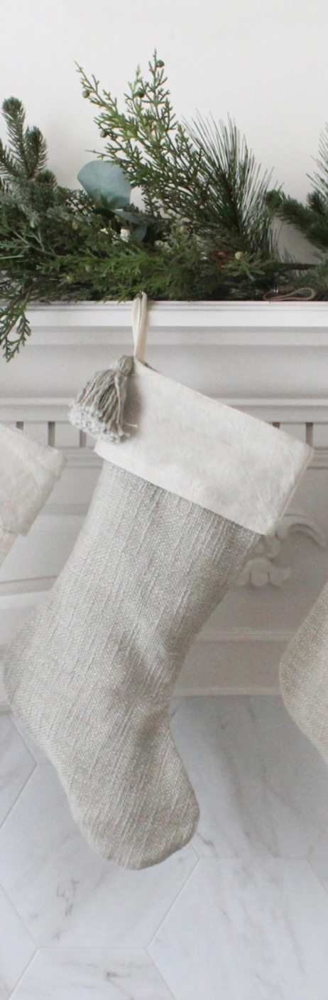 Hand Woven Tassel Stockings - Sand