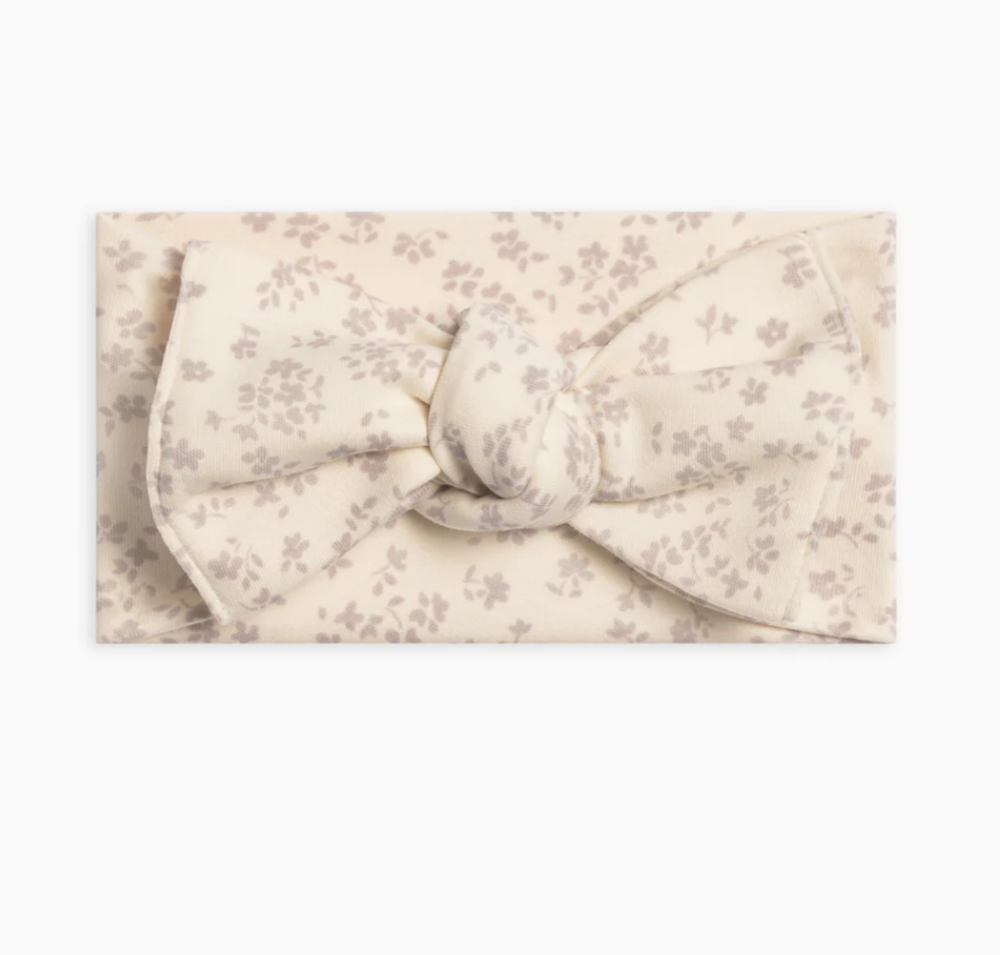 Hattie Bow Headband | Cream Lilac Floral