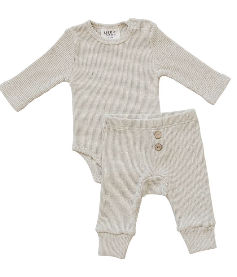 Heather Grey Bodysuit Waffle Set