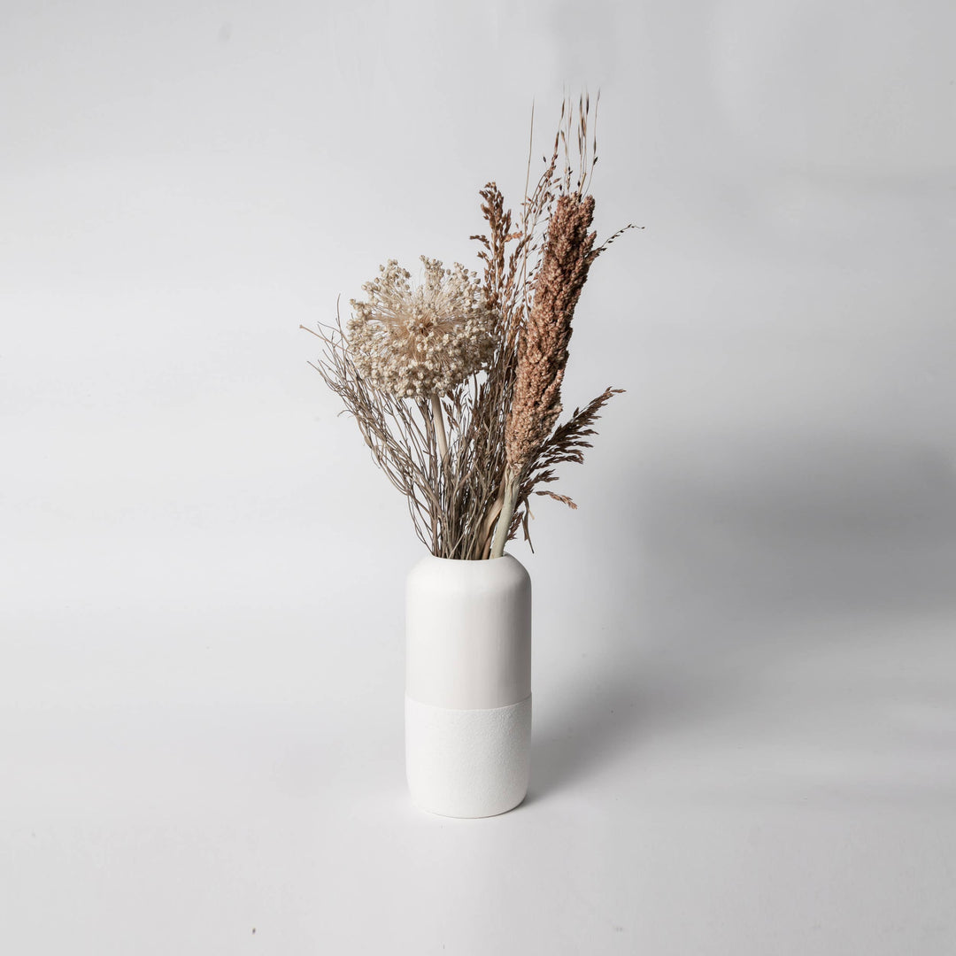White Ceramic Vase | Two Matte Finish