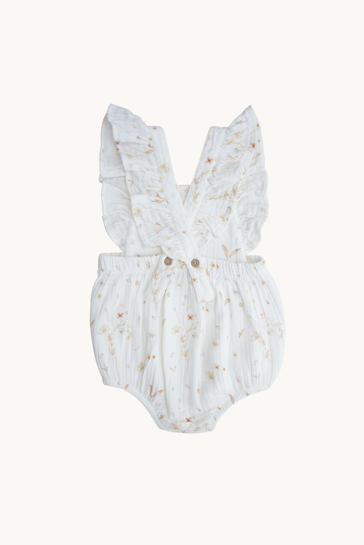 Muslin Summer Flower Print Romper | Baby