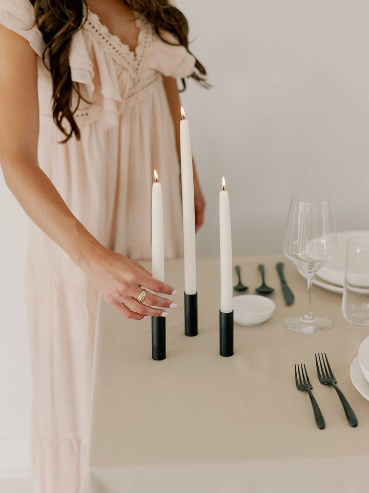 Natural White | Dipped Beeswax Taper Candles | 14Inch