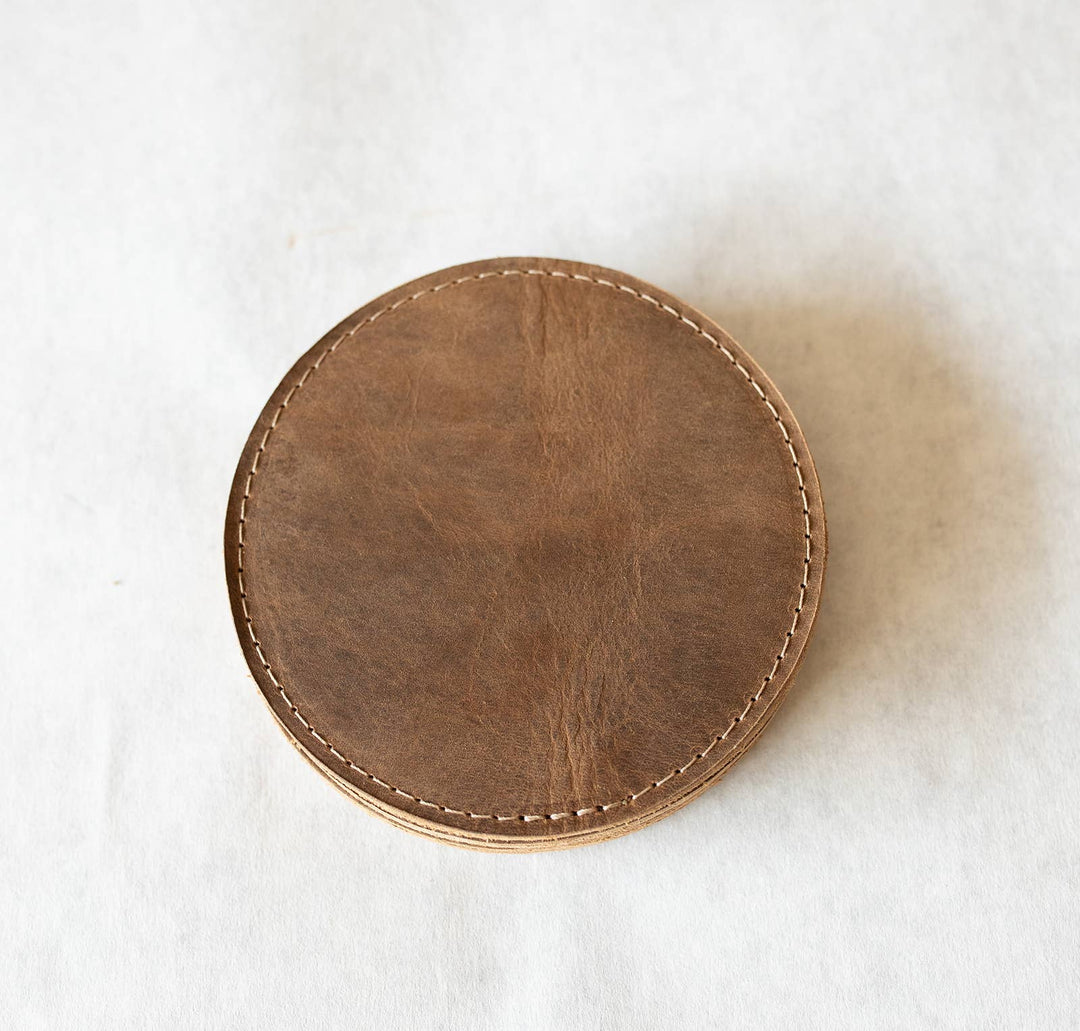 Leather Sewn Coaster | One Coaster