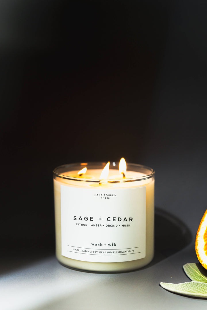 Sage + Cedar Soy Wax Candle