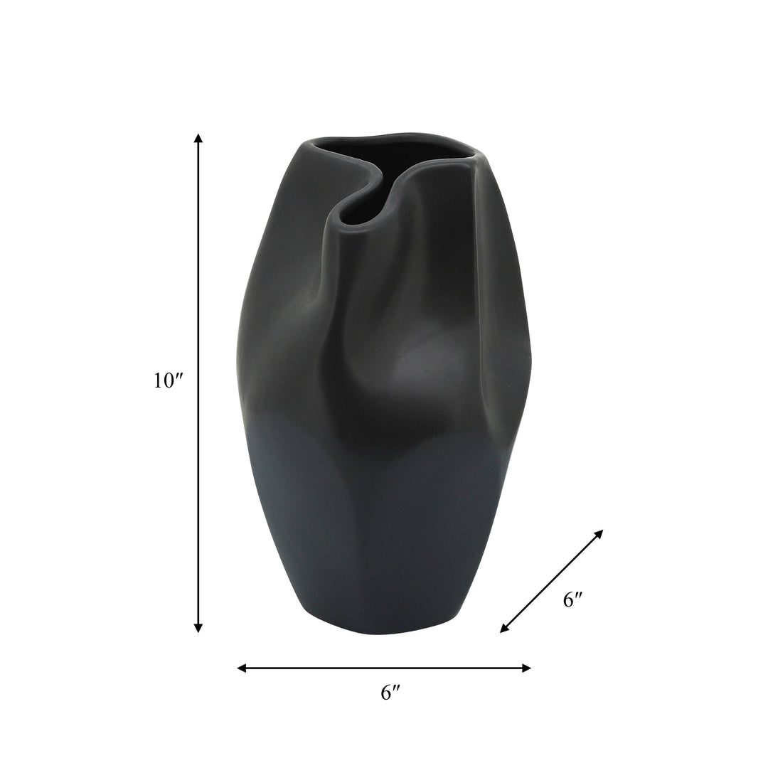 Ceramic Modern Abstract Vase | Black