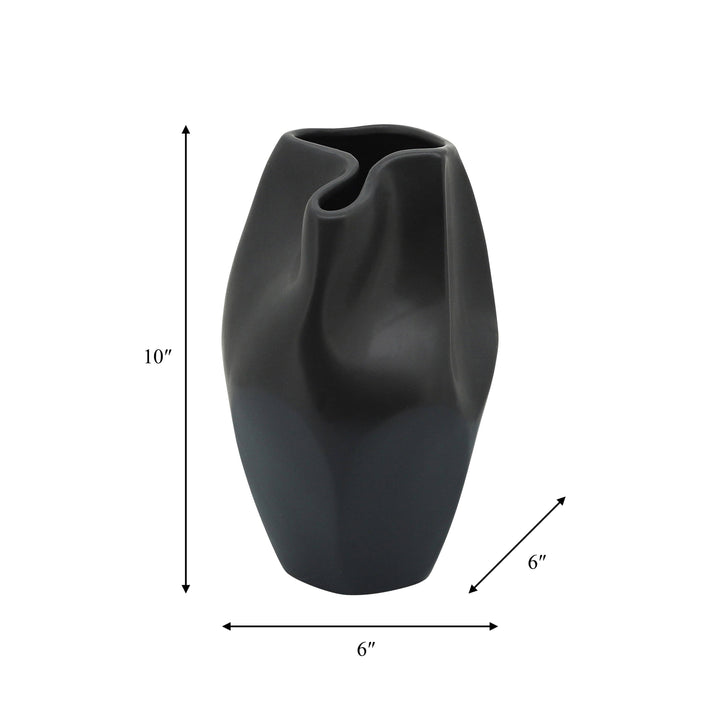 Ceramic Modern Abstract Vase | Black