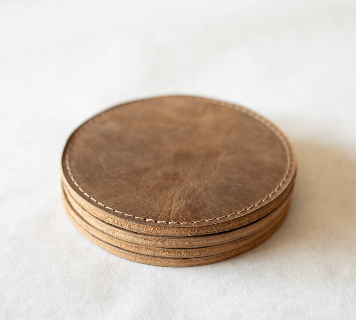 Leather Sewn Coaster | One Coaster