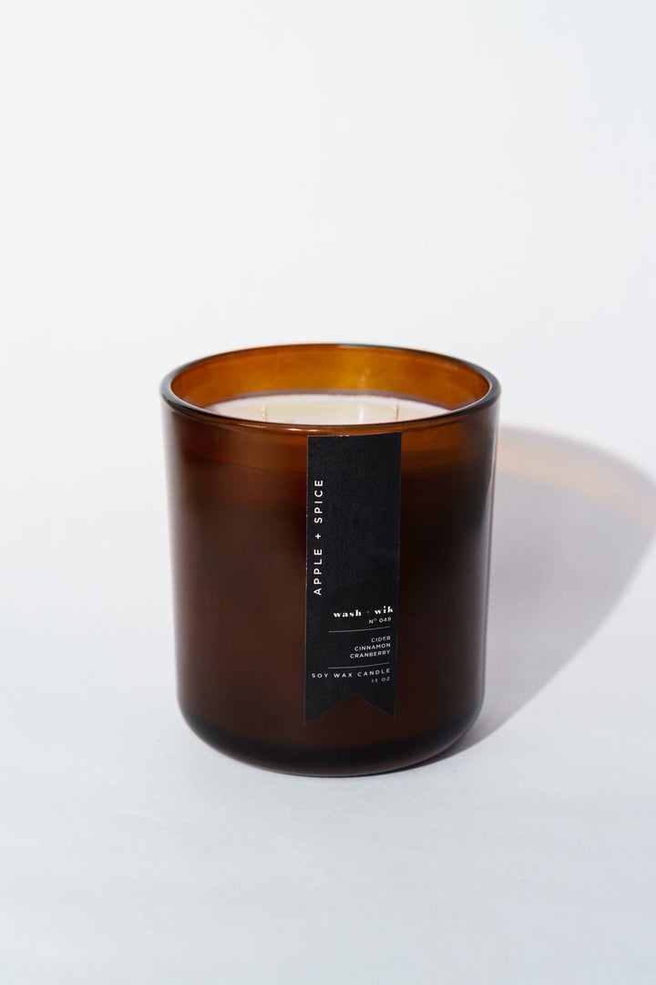 Apple and Spice - Amber Double Wick - Soy Wax Candle