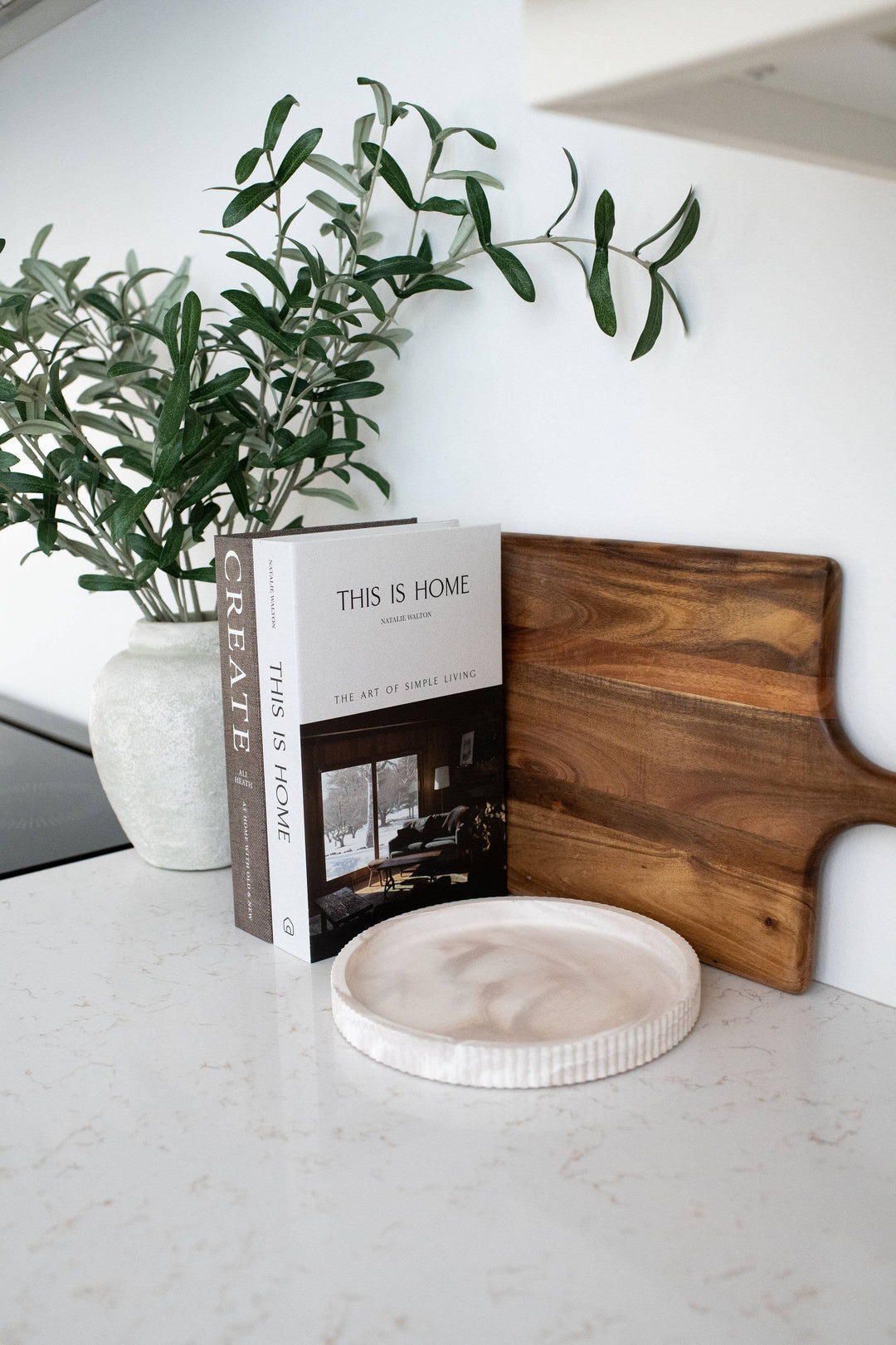 Fluted Round Tray | Mocha or Limestone