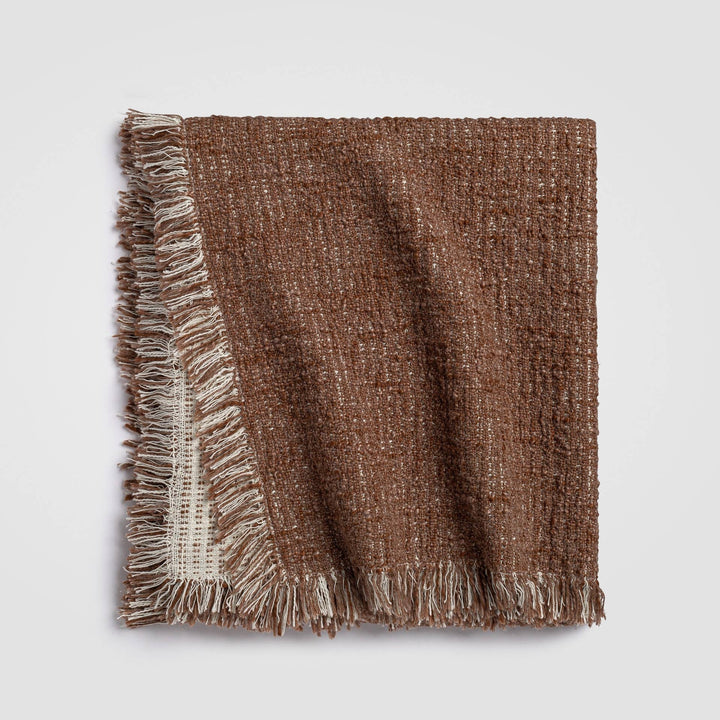Reversible Chestnut Harmony Throw Blanket