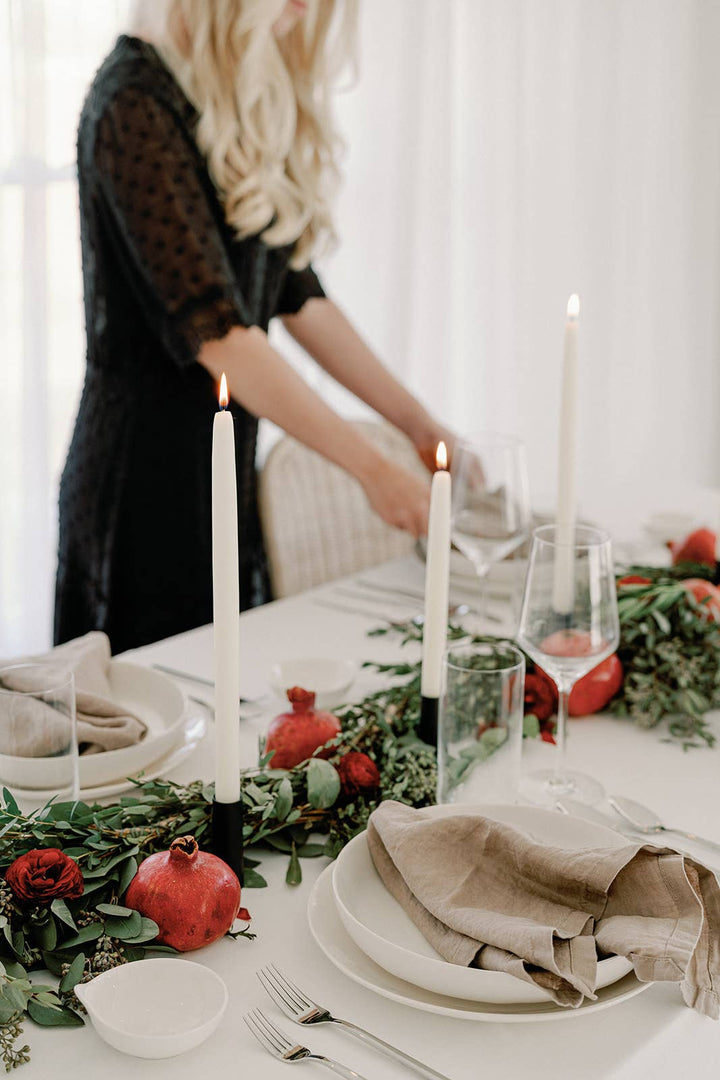 Natural White | Dipped Beeswax Taper Candles | 14Inch