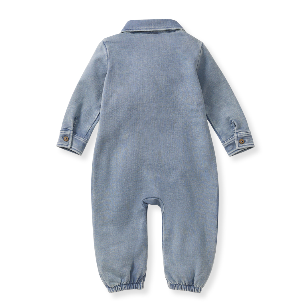 Acid Wash Baby Jumpsuit | Flint Blue