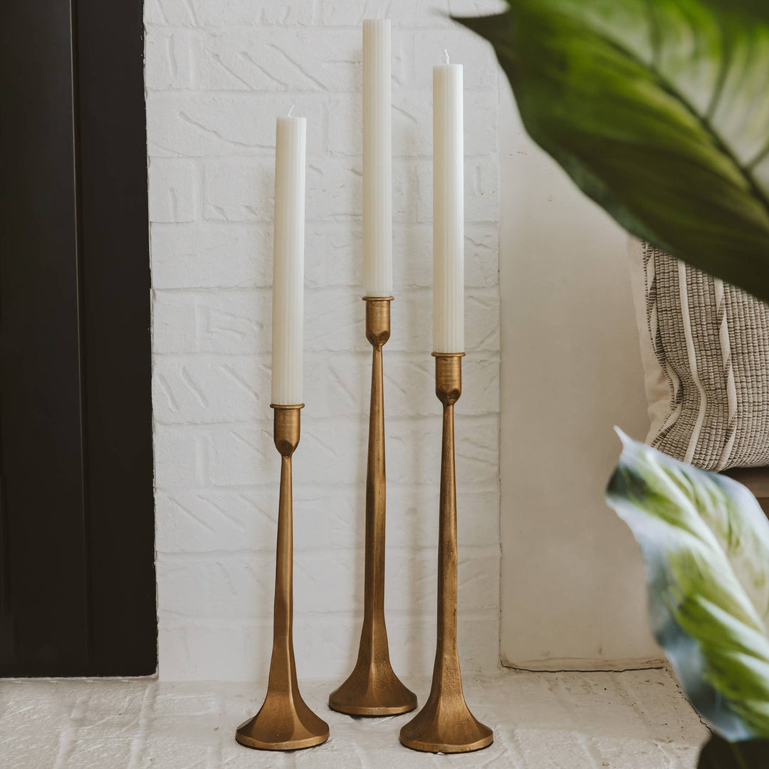 Cast Iron Taper Candle Holders | Gold