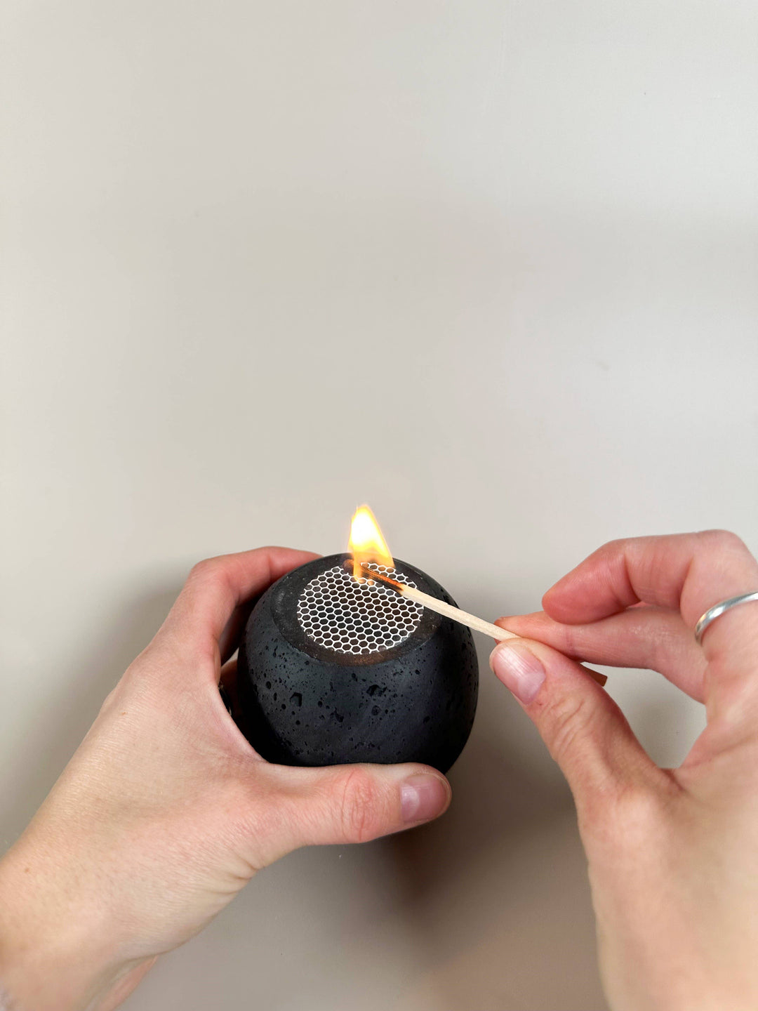 Lava Rock Match Holder