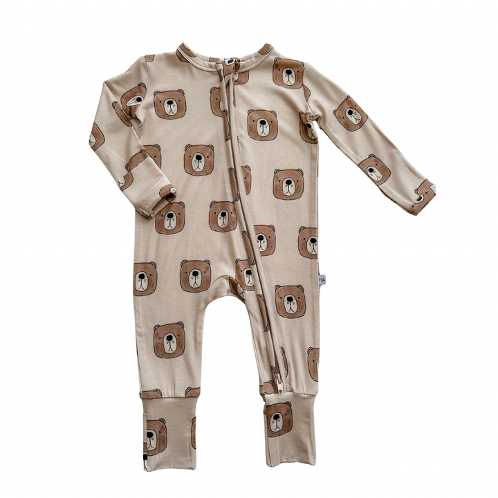 Zipper Romper | Brown Bear