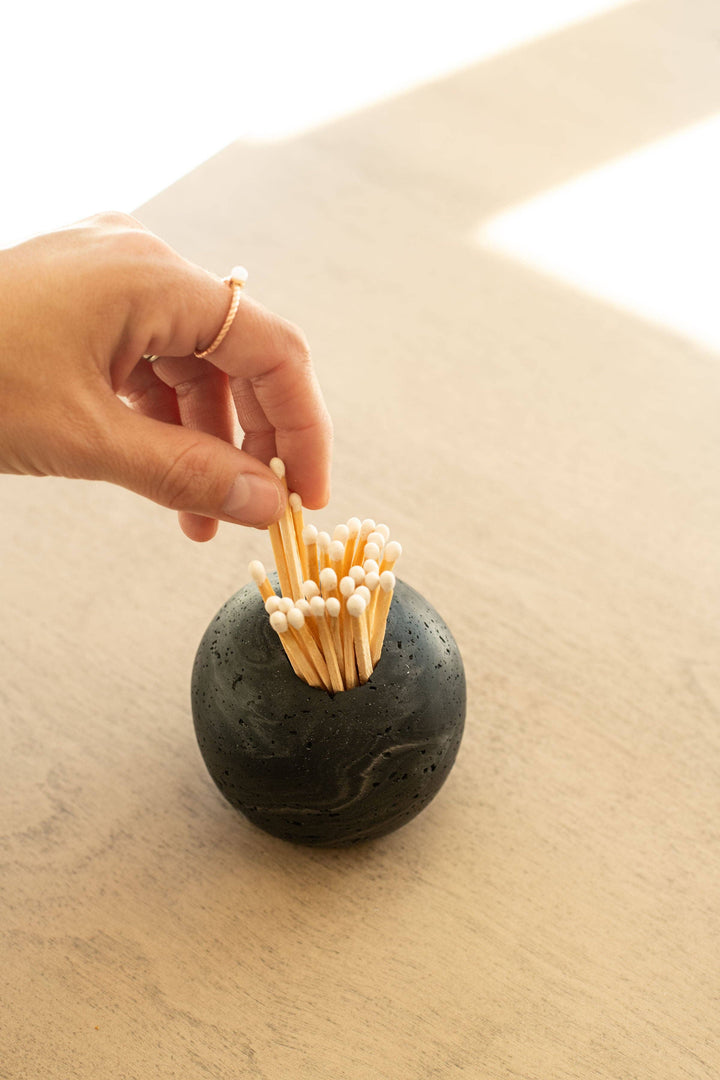 Lava Rock Match Holder