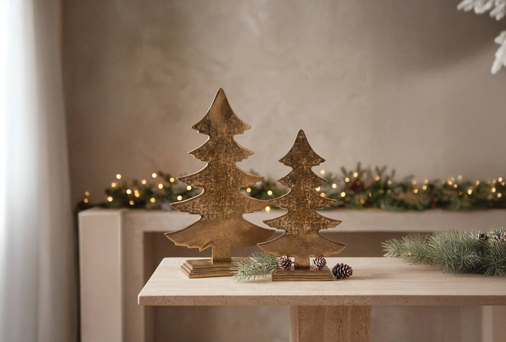 Gold Textured Christmas Trees