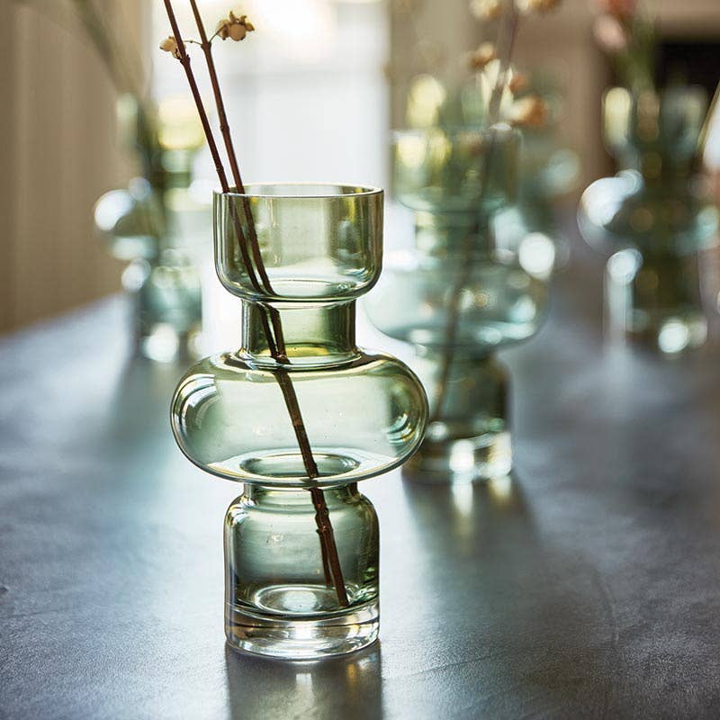 Glass Bubble Vase - Green