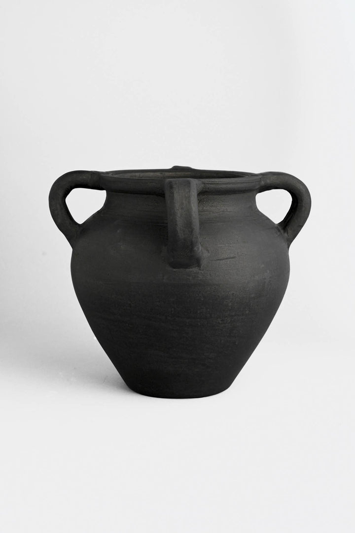 Smooth Terracotta Vase | Burnt Black