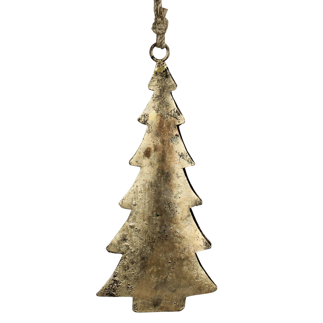 Christmas Tree, Antique Brass.  8” rope hanger