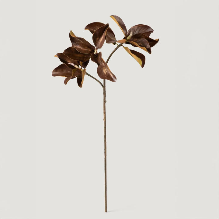 Fall Brown Artificial Magnolia Leaf Branch - 38.5"