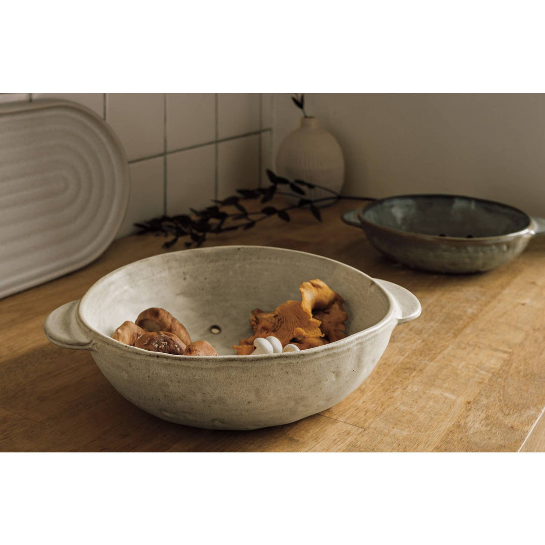 Ivory Stoneware Fruit Bowl