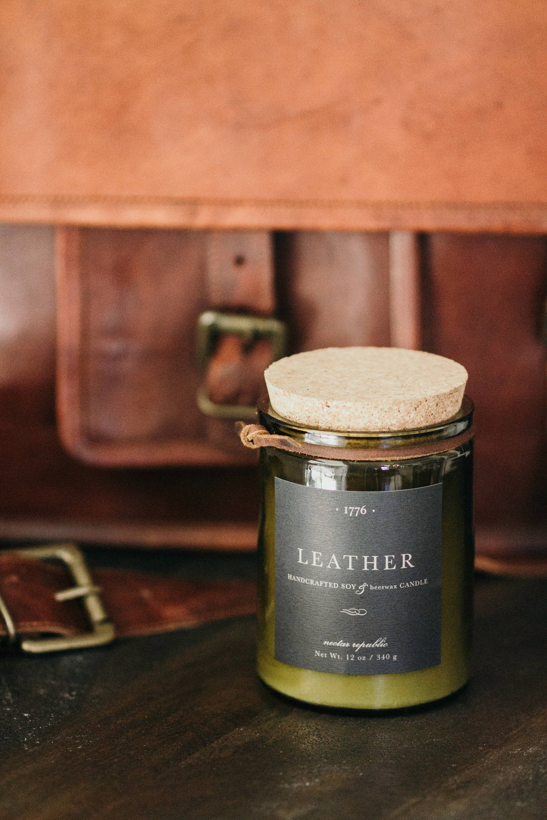 Leather Soy Beeswax Candle