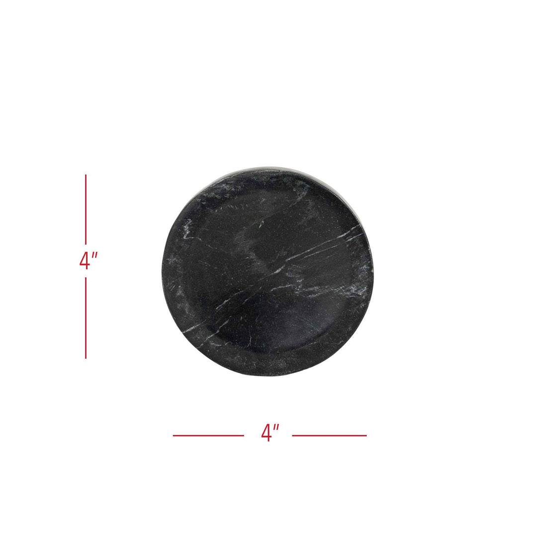 Marble Round Spoon Rest | Black