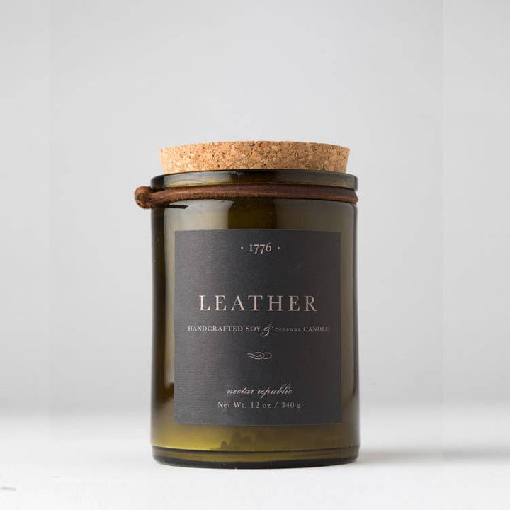 Leather Soy Beeswax Candle