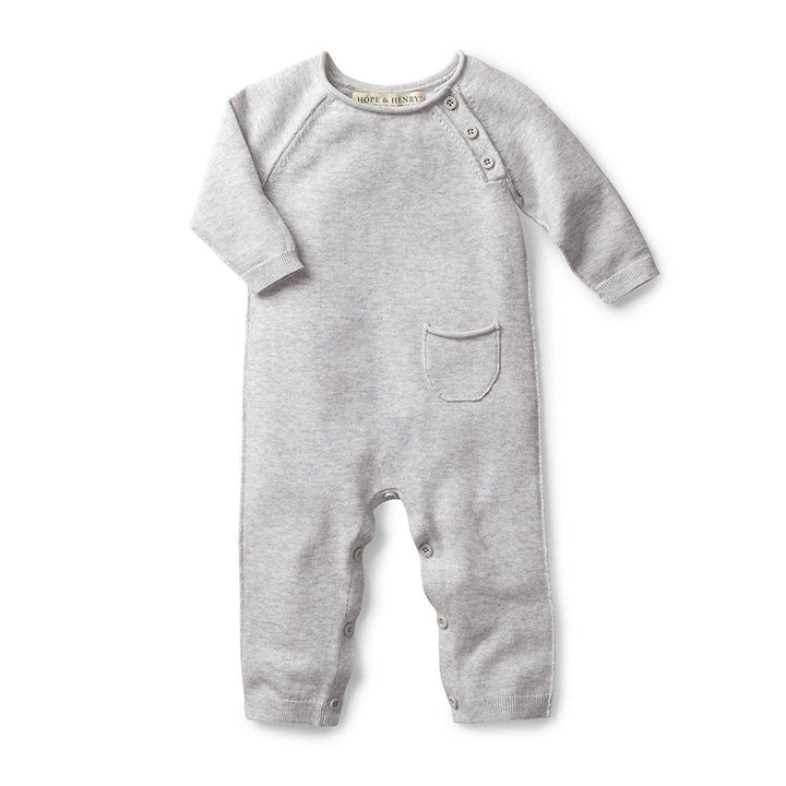 Raglan Knit Romper | Heather Grey