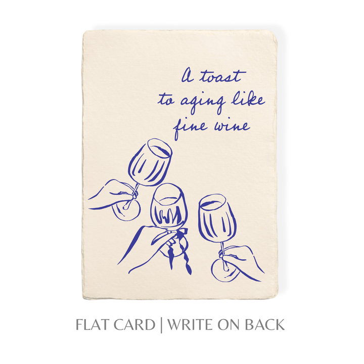 Toasting To A Fine Wine Birthday | Celebration/Folded Greeting Card