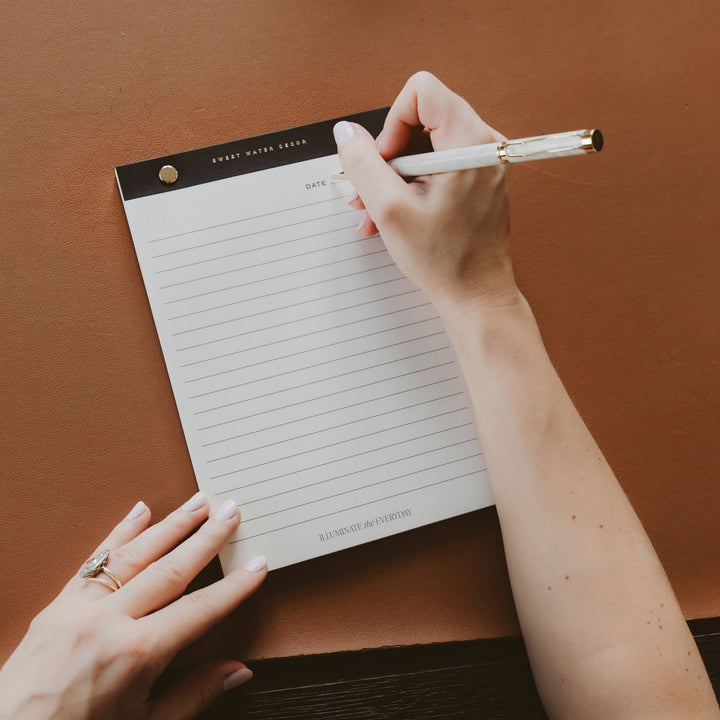 Gold Rivet Lined Notepad