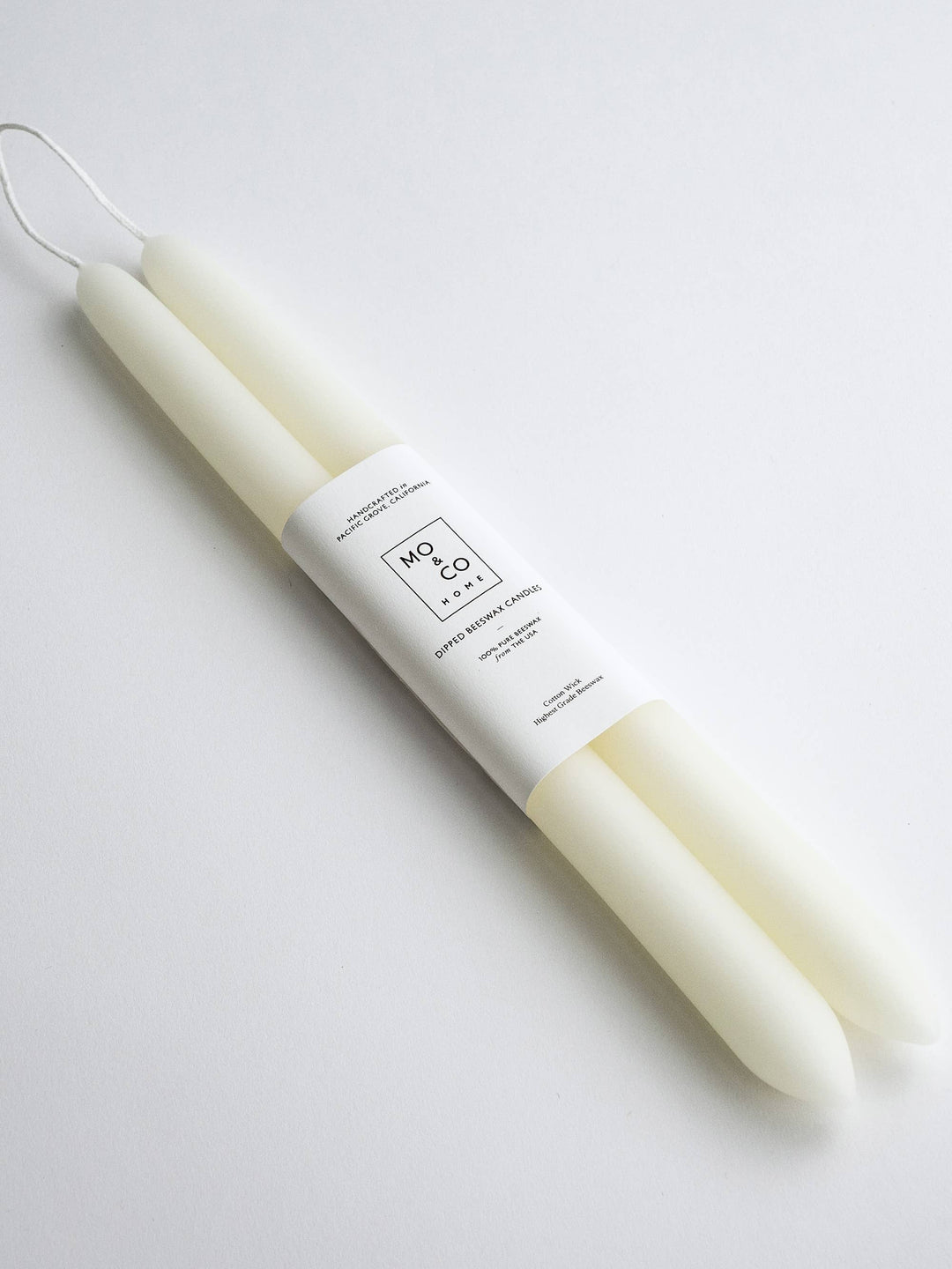 Natural White | Dipped Beeswax Taper Candles | 14Inch
