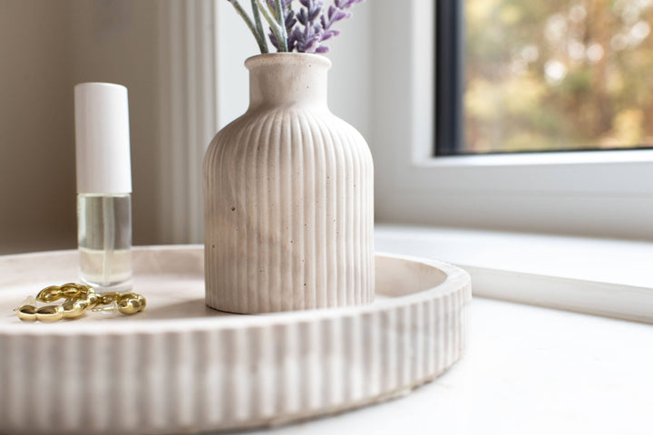 Fluted Round Tray | Mocha or Limestone