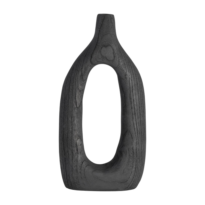 Wood Cut-Out Vase | Black