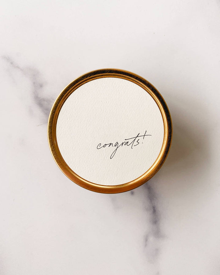 "Congrats!" Soy Travel Candle | Cucumber Sweetgrass