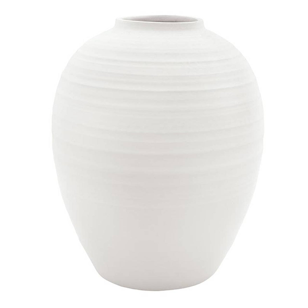 Round White Vase
