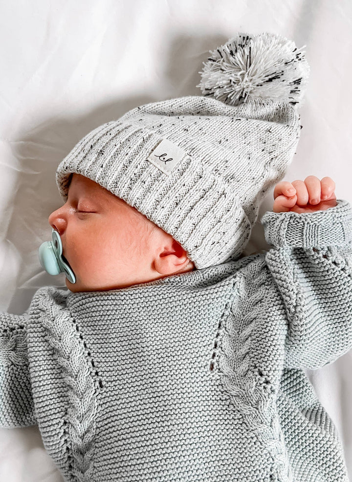 Black Speckle Baby Beanie