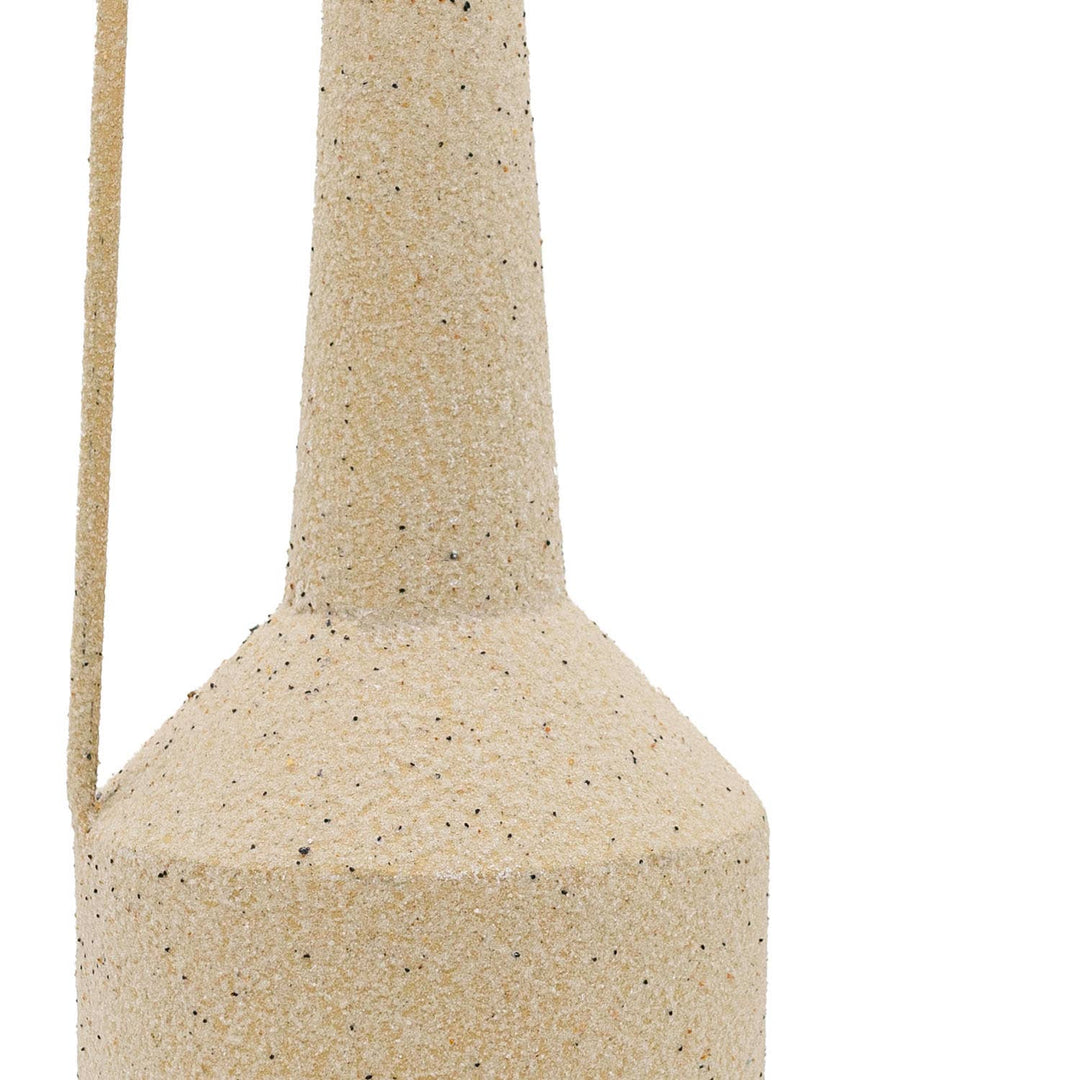 Textured Pitcher Vase With Handle | Beige