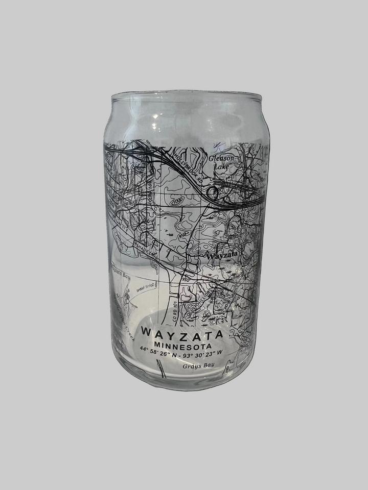Wayzata, Minnesota Map Pint Glasses
