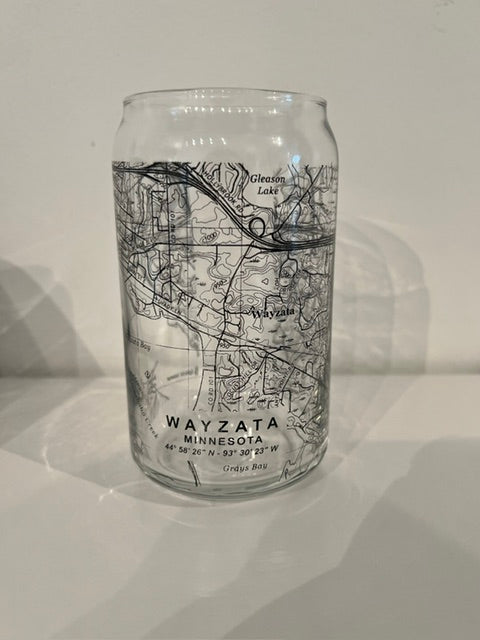Wayzata, Minnesota Map Pint Glass