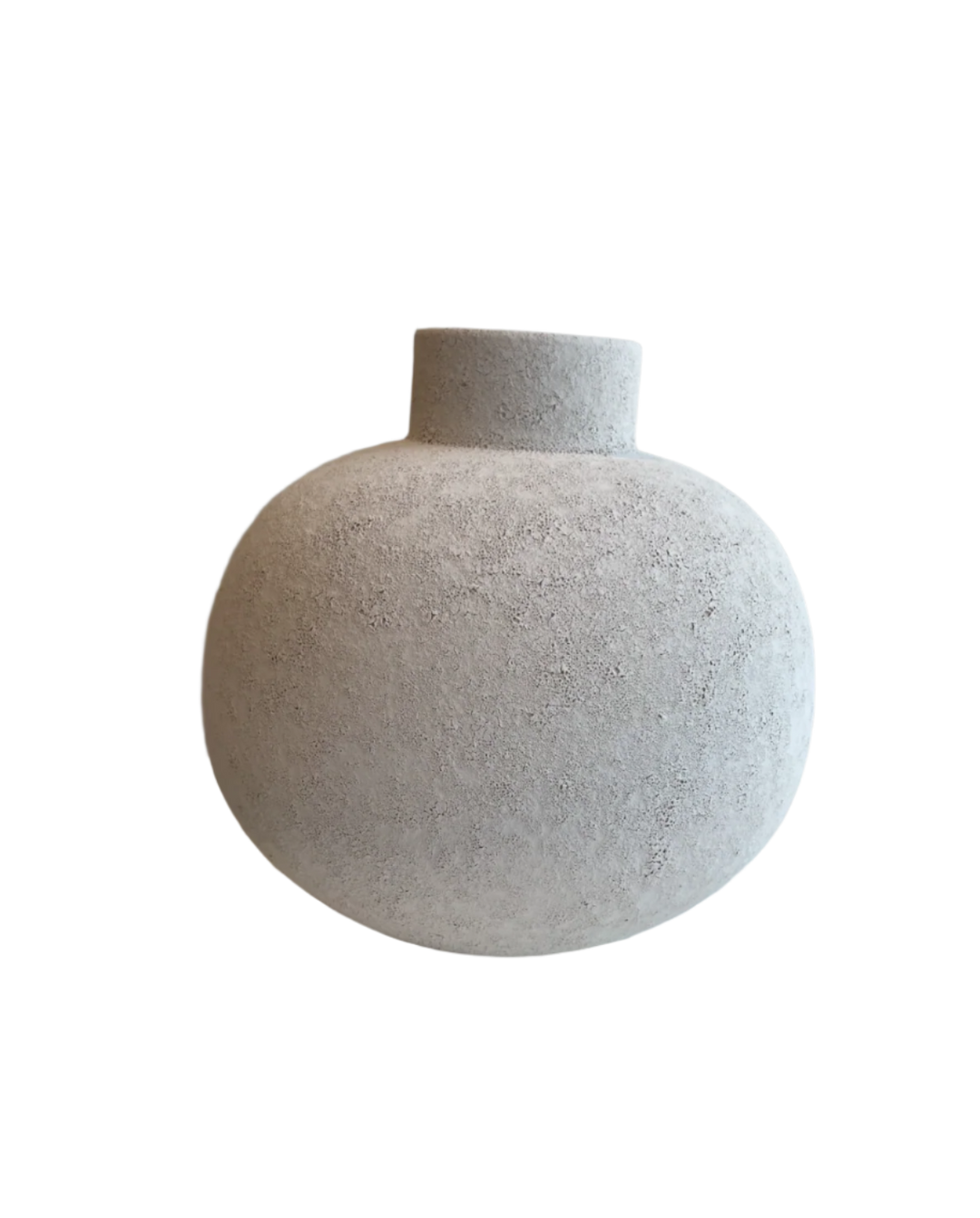 Cracked White Round Vase | Medium
