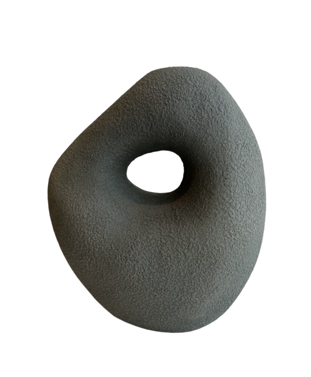 Textured Grey Donut Vase