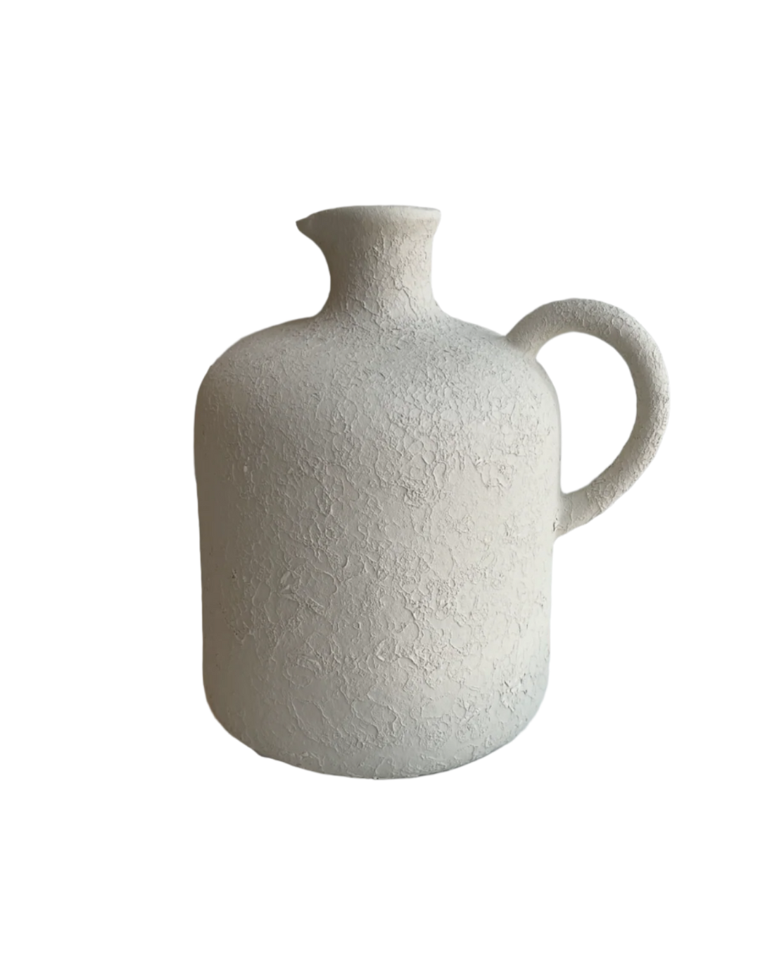 Textured Cream Jug Vase With Handle