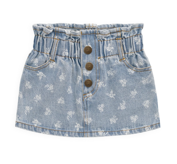 Floral Denim Skirt