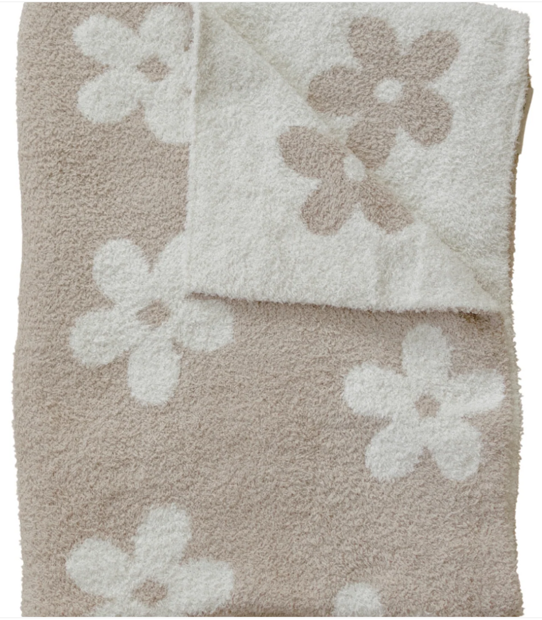 Daisy Plush Blanket | Taupe